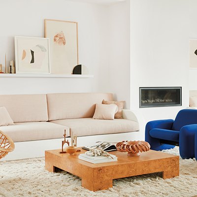 blue chairs in living room