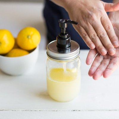 Washing hands with hand soap