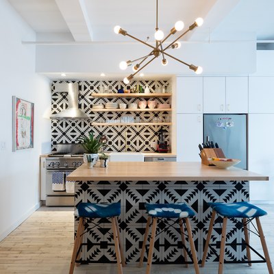 tiled kitchen island