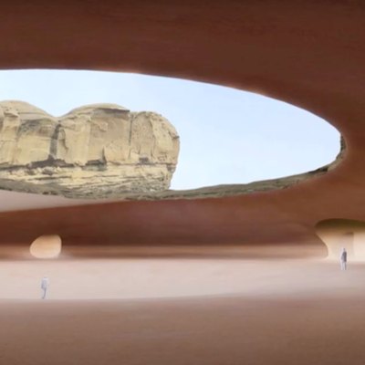 architectural rendering showing an open space with a view of nature