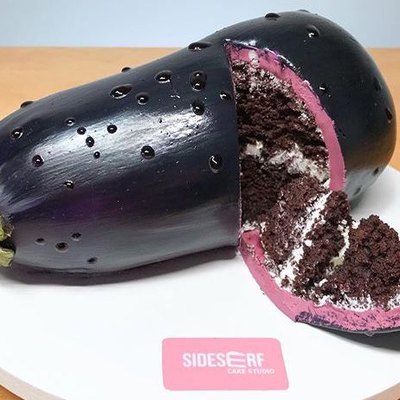 Sideserf Cake Studio eggplant cake