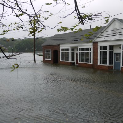 Flooded house.
