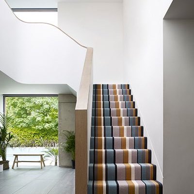 striped stair carpet idea in modern home