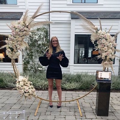 adele in front of hoop