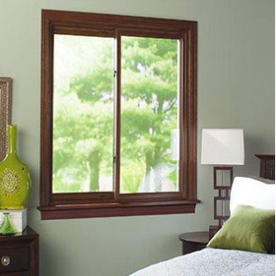 Sliding window in bedroom.