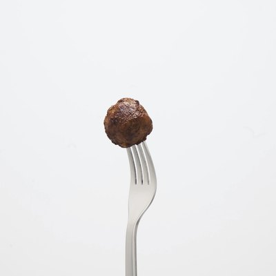 fork holding a plant-based ball