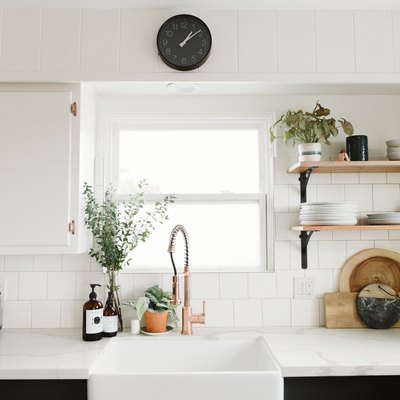white kitchen sink