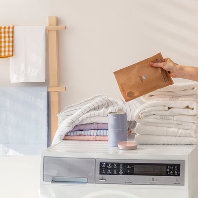 laundry pods on a washing machine