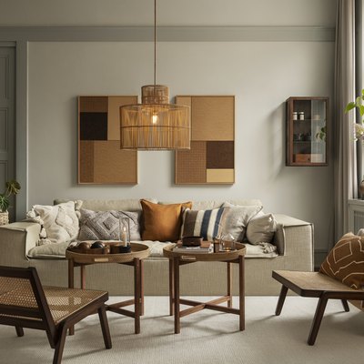 warm-toned living room
