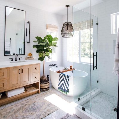 black hardware bathroom