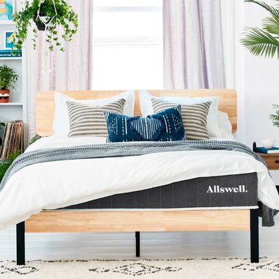 white room with bed