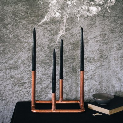 DIY copper candelabra