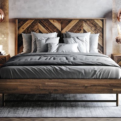 platform bed in grey room