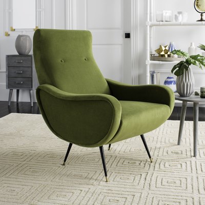 Safavieh Elicia Midcentury Glam Retro Velvet Chair, $380.74