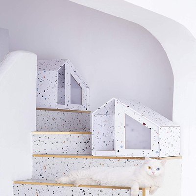 furrytail terrazzo cat house