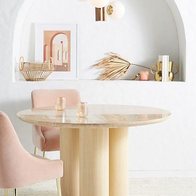 dining table set in white room
