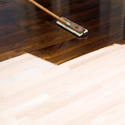 Dark Stain Application on New Oak Hardwood Floor