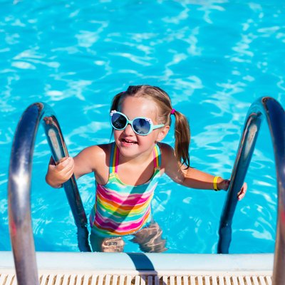 Little girl in swimming pool