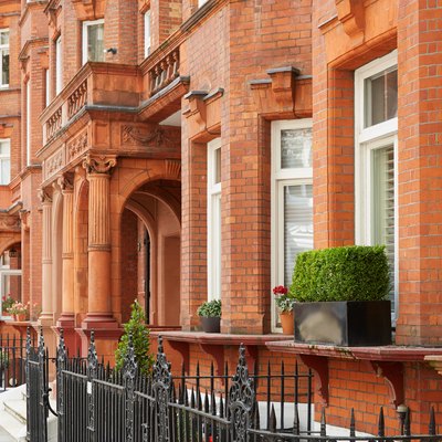 Red bricks houses in London, english architecture