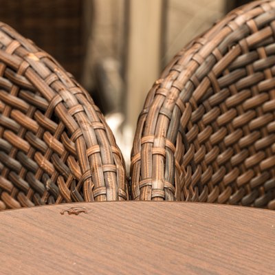 Wicker Chairs By Wooden Table
