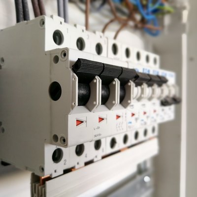Electric installation inside switch board cabinet