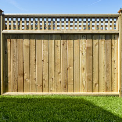 Fence panel placed in a yard for safety