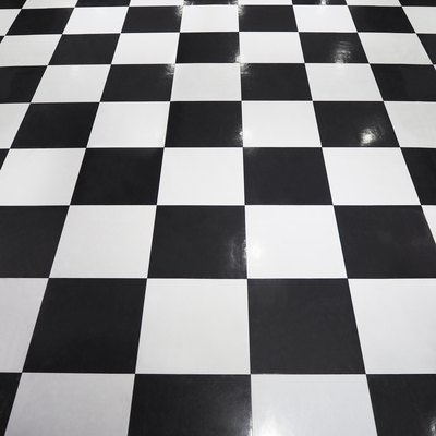 white and black tile floor