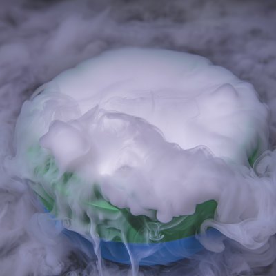 The mist with the effect of dry ice