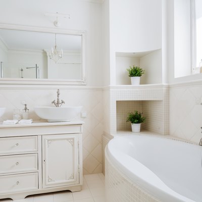 Light bathroom with two sinks