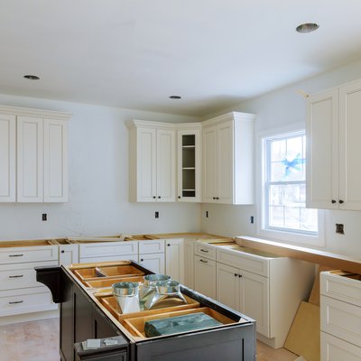 Home improvement kitchen view installed in a new kitchen cabinet