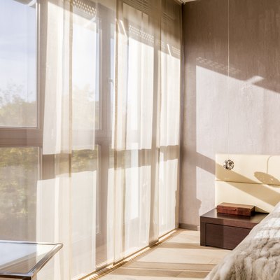 Bedroom with wide window