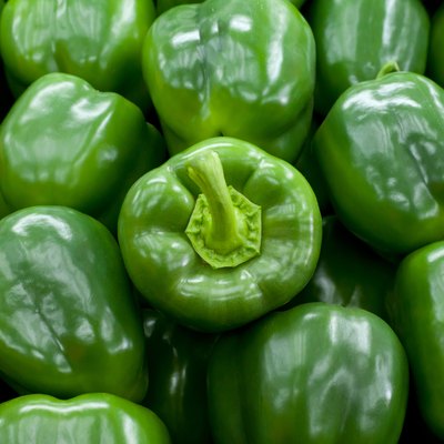 Green Bell peppers background