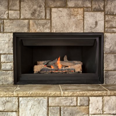Natural gas fireplace for home