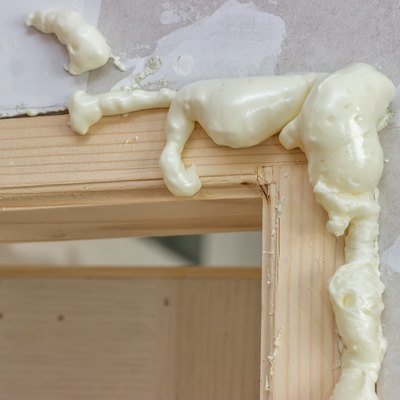 Polyurethane foam around the door frame