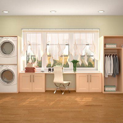 triple window with sheer valance