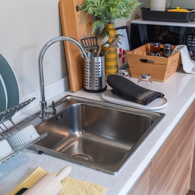 modern sink in modern kitchen