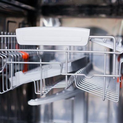 Open dishwasher in the kitchen