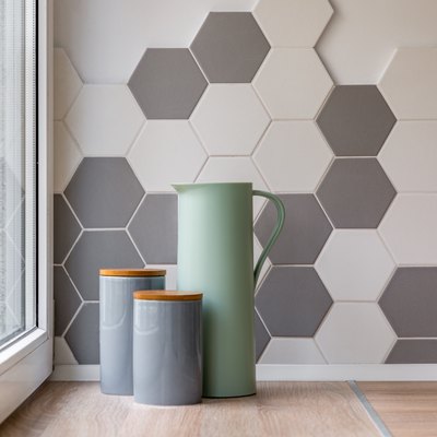 Ceramic containers in kitchen