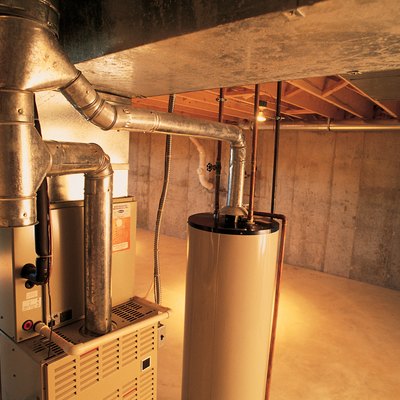 Hot water heater , gas furnace and air conditioning unit