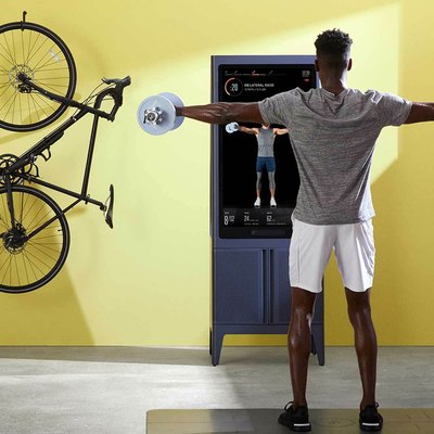 Tempo man working out with weights