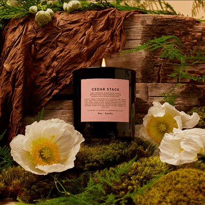 boy smells cedar