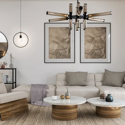 Cozy, modern living room.