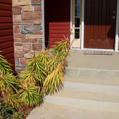 Front porch with concrete stairs