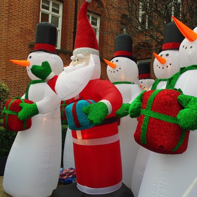 Inflatable Christmas display.
