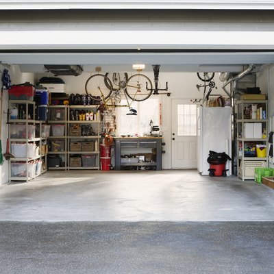 Bright, neat garage with everything in its place.