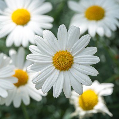 Close-up of white daisy flowers,Hamburg,Germany