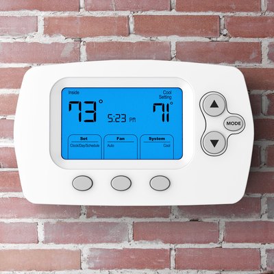 Modern Programming Thermostat. 3d Rendering