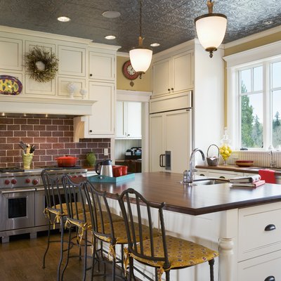 Kitchen With Pressed Tin Ceiling
