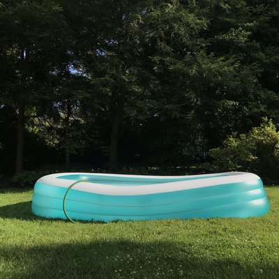 Inflatable Swimming Pool in the Backyard
