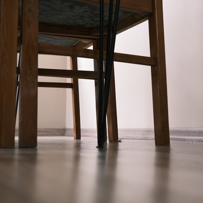 Vintage and retro style legs of wooden chair and table.